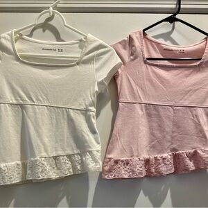 Abercrombie Kids - TWO adorable lace tops.